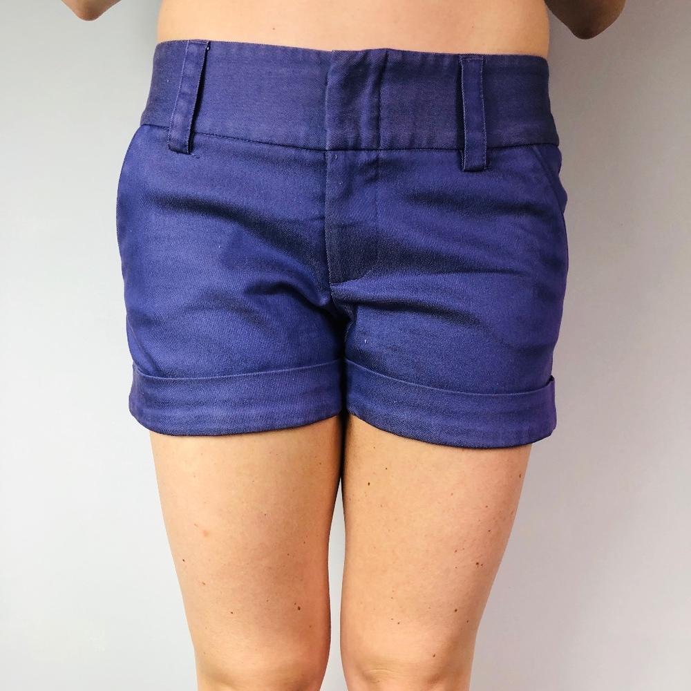 Alice and Olivia Cuffed Purple Shorts